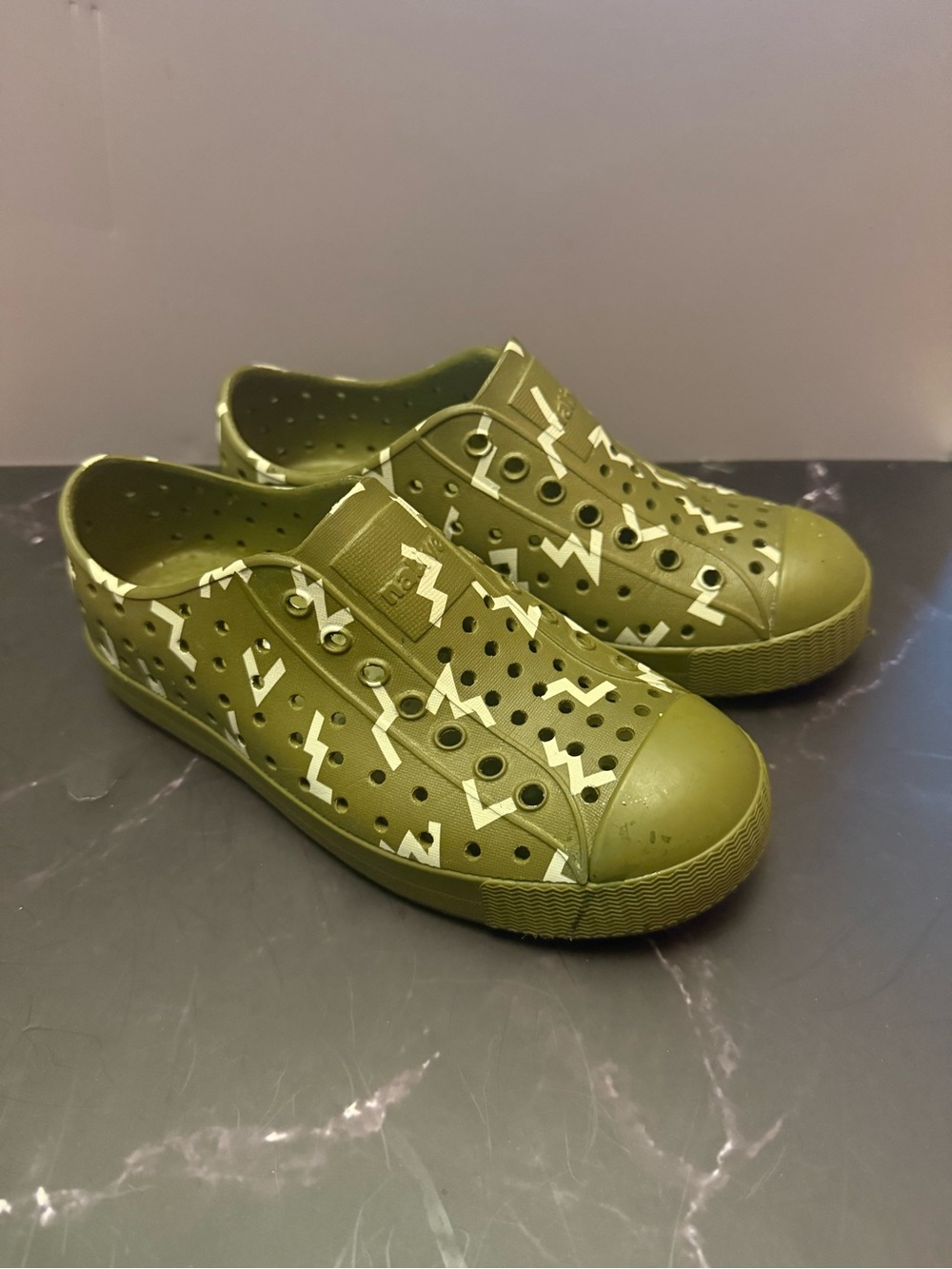 Native Olive Green Slip-On Waterproof Sneakers